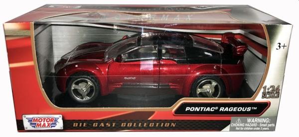 Pontiac Rageous in metallic red, 1:24 scale diecast model from Motormax, MMX73258R