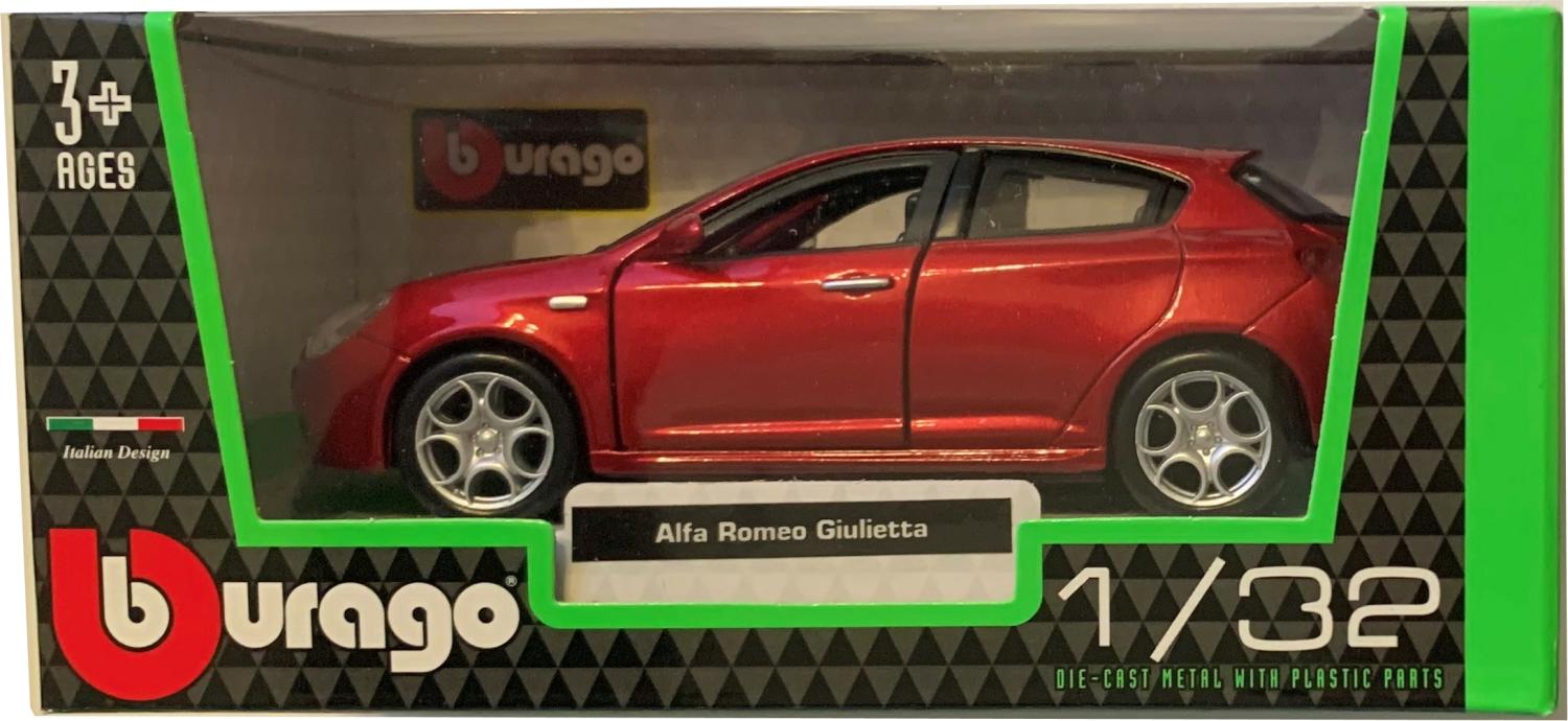 Alfa Romeo Giulietta in metallic red 1:32 scale diecast model from Bburago, 18-43030