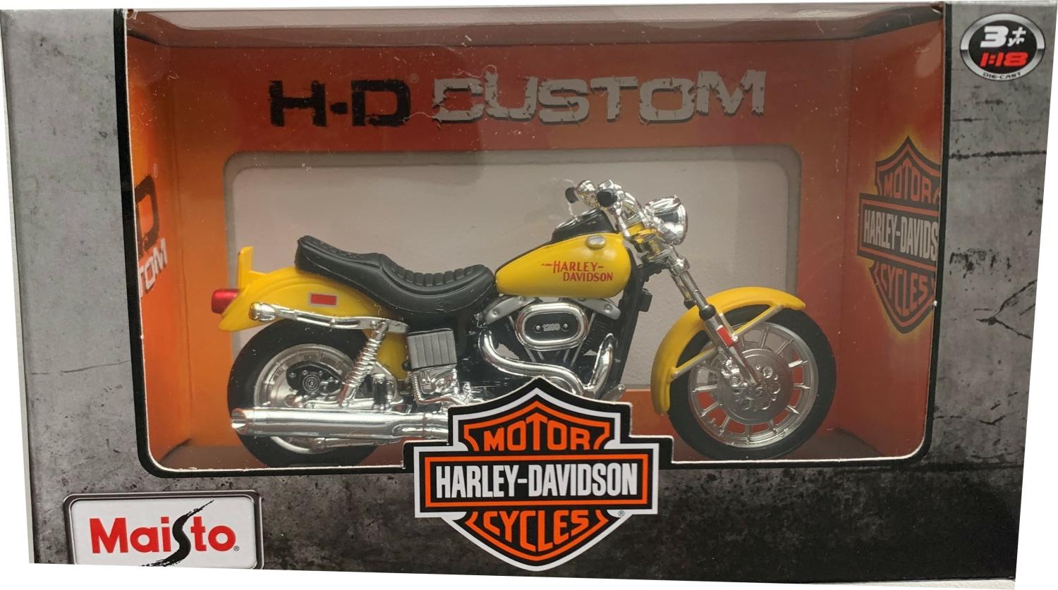 Harley Davidson 1977 FXS Low Rider in yellow 1:18 scale model from Maisto