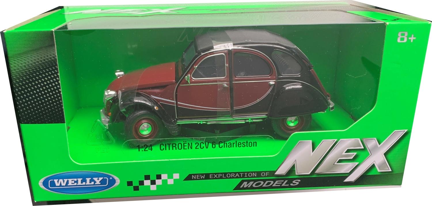 Citroen 2CV 6 Charleston 1982 in red/black 1:24 scale model from welly