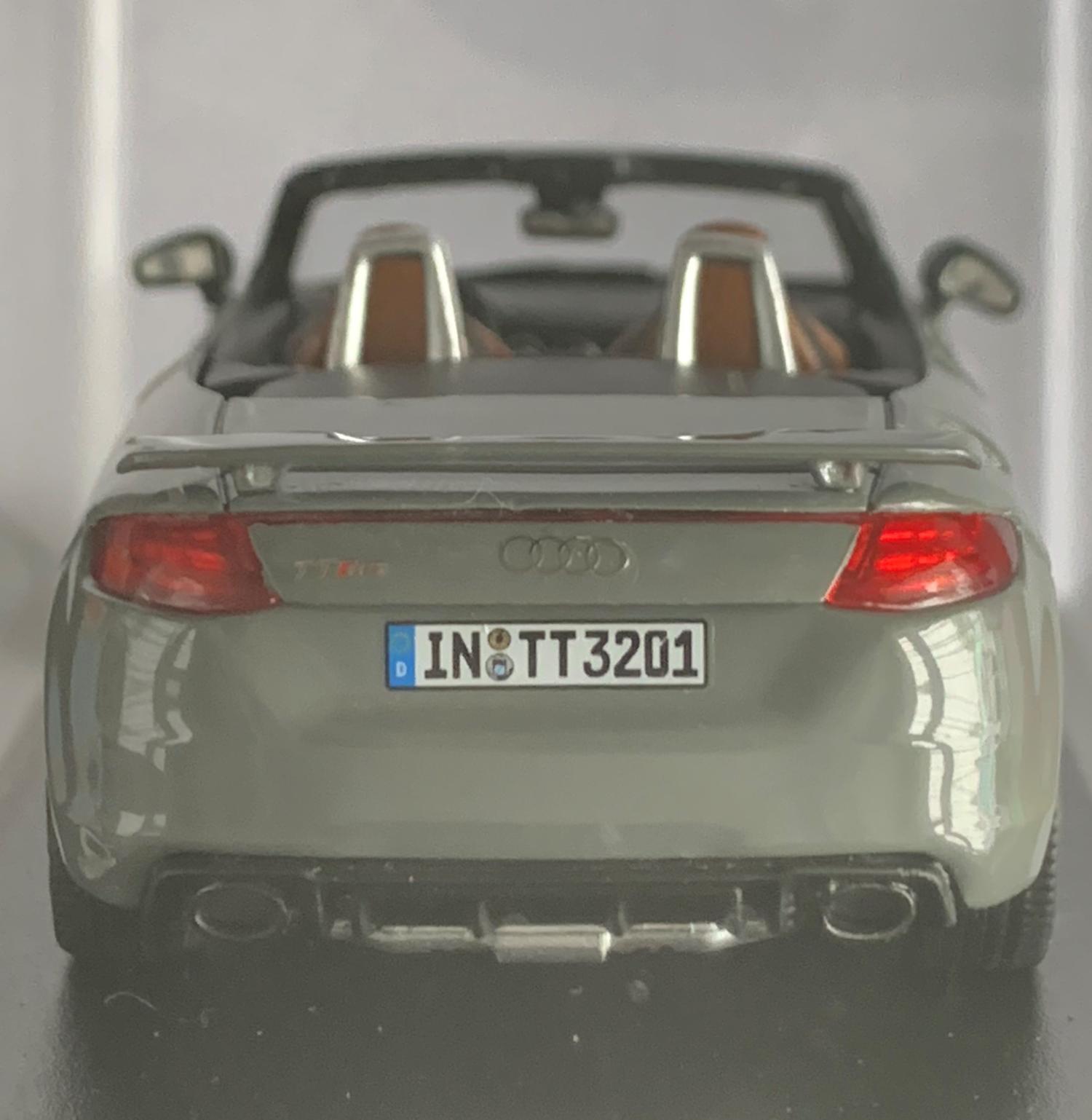 Audi TT RS Roadster in nardo grey 1:43 scale diecast model from  the Audi Collection made by  iScale