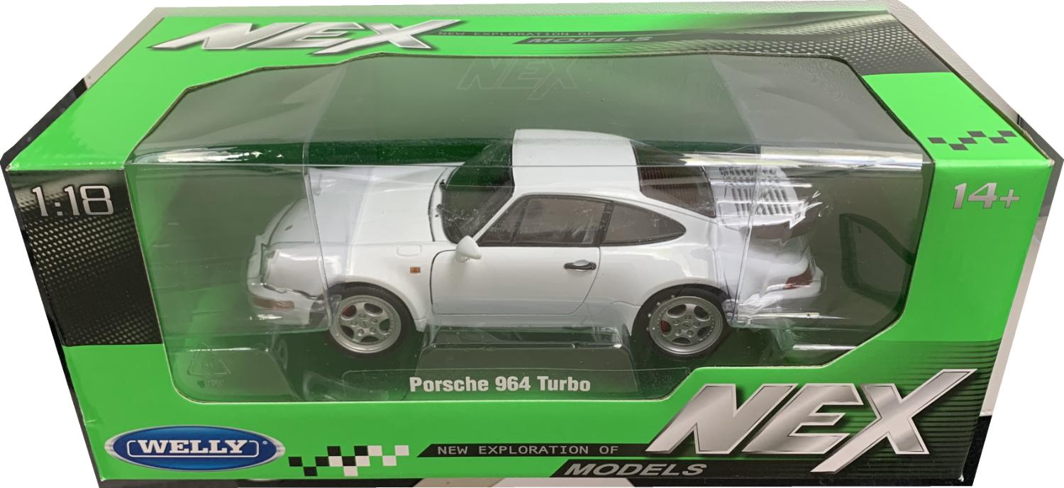 Porsche 911 (964) Turbo in white 1:18 scale model from Welly