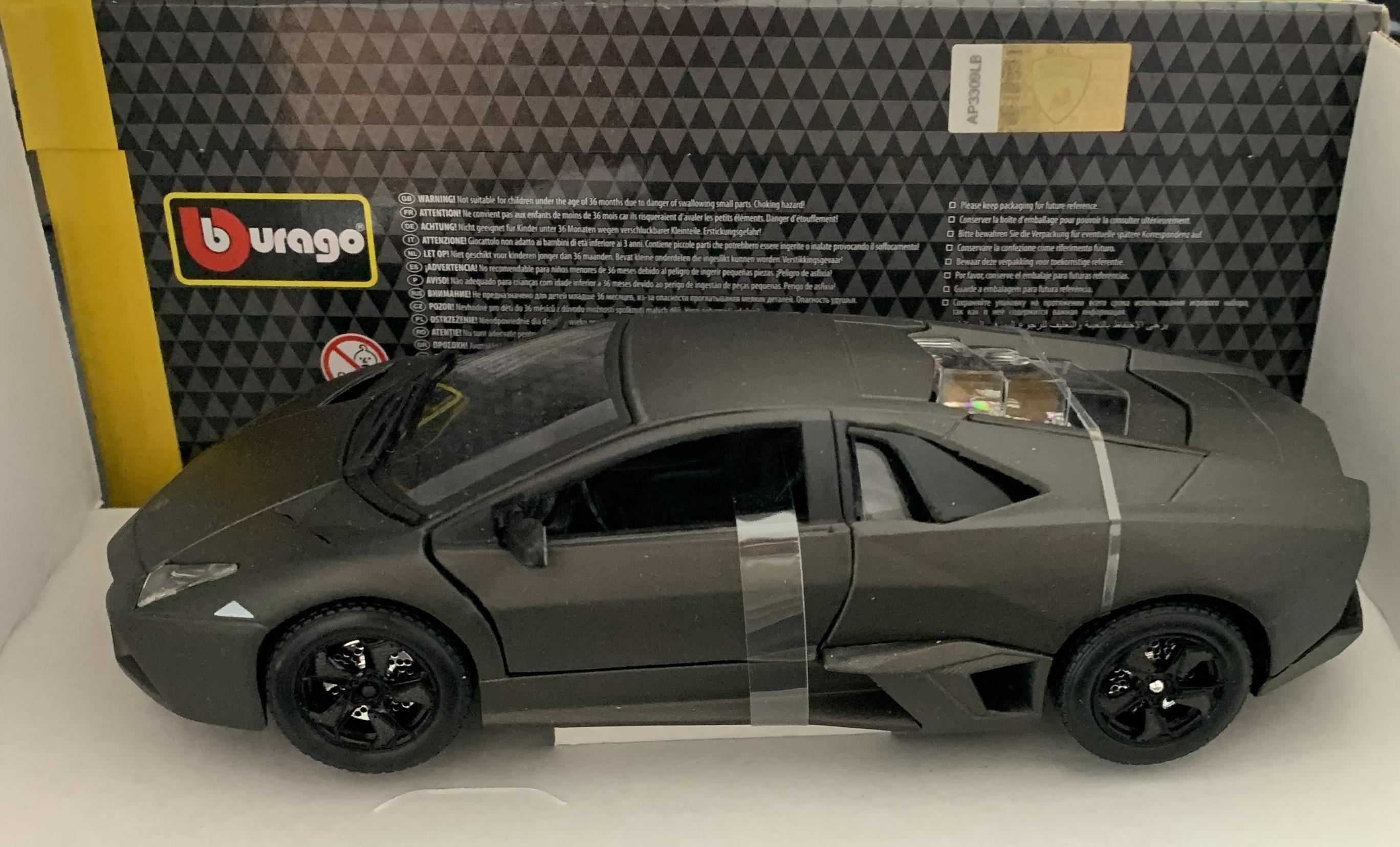 Lamborghini Reventon 2007 in matt dark grey 1:24 scale model from Bburago