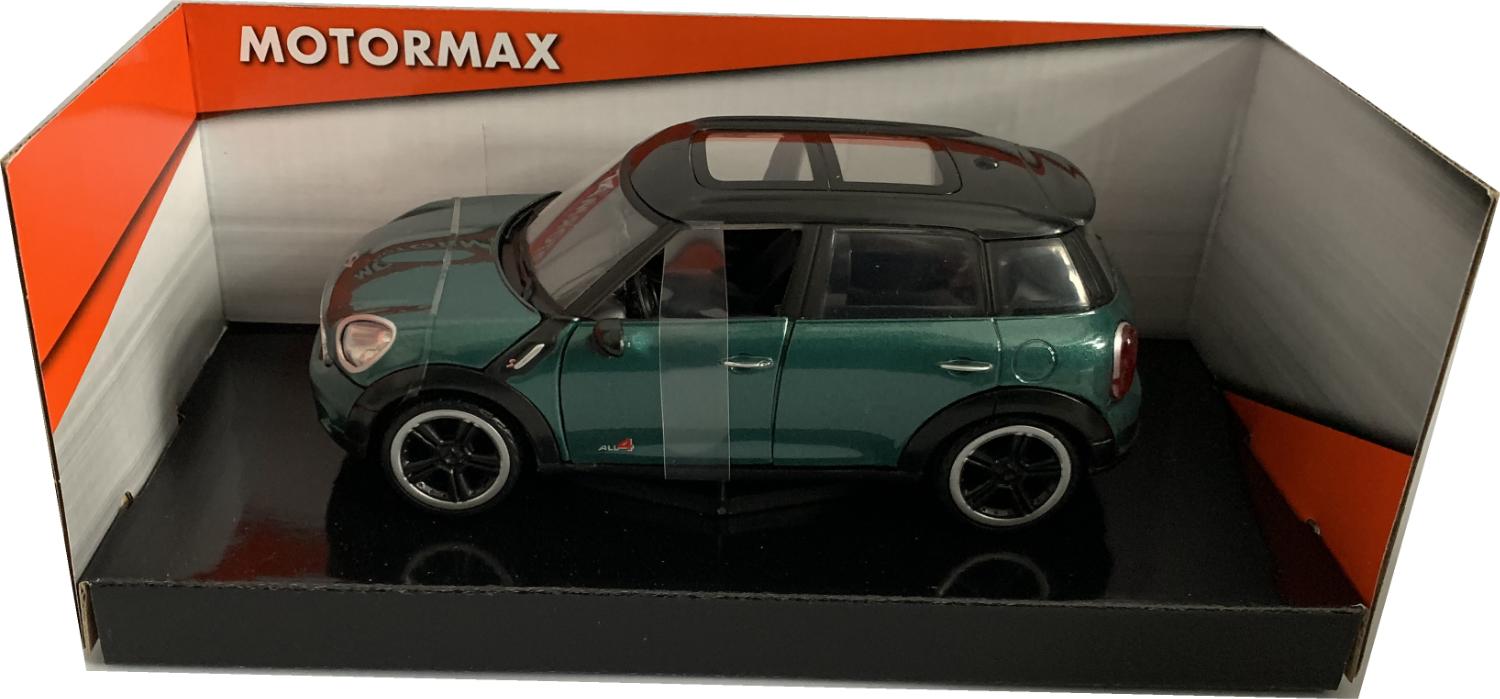 Mini Cooper S Countryman in green with black roof 1:24 scale model from Motormax