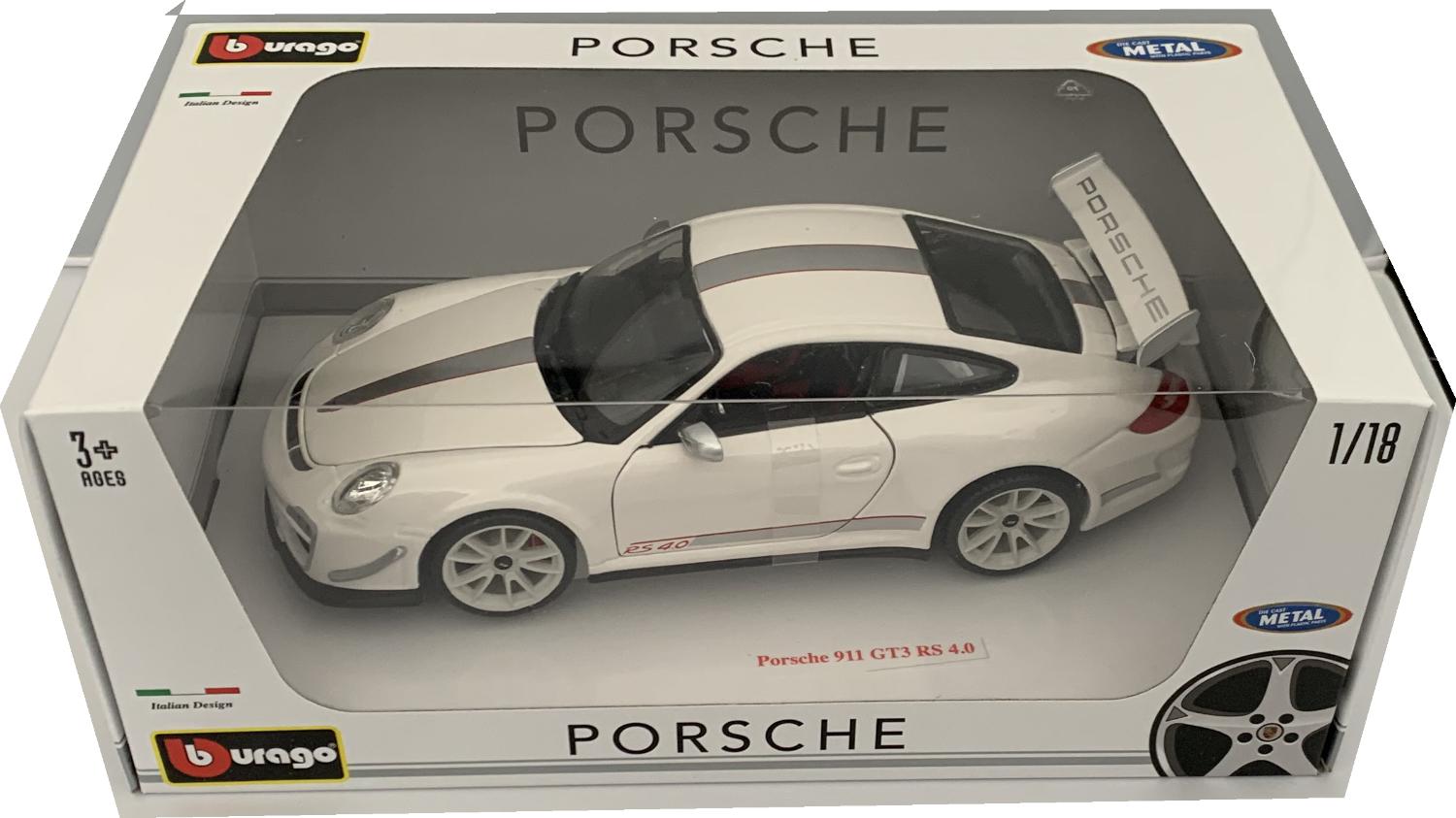 An excellent scale model of the Porsche 911 GTS RS 4.0 with high level of detail throughout, all authentically recreated. Model is presented in a window display box. The car is approx. 24 cm long and the presentation box is 30 cm long