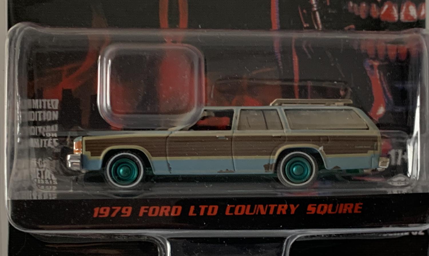 Terminator 2 Judgment Day 1979 Ford Ltd Country Squire 1:64 scale model from Greenlight, limited edition model, with GREEN WHEELS