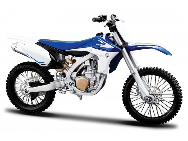 Yamaha YZ450F in blue and white 1:12 scale model from Maisto