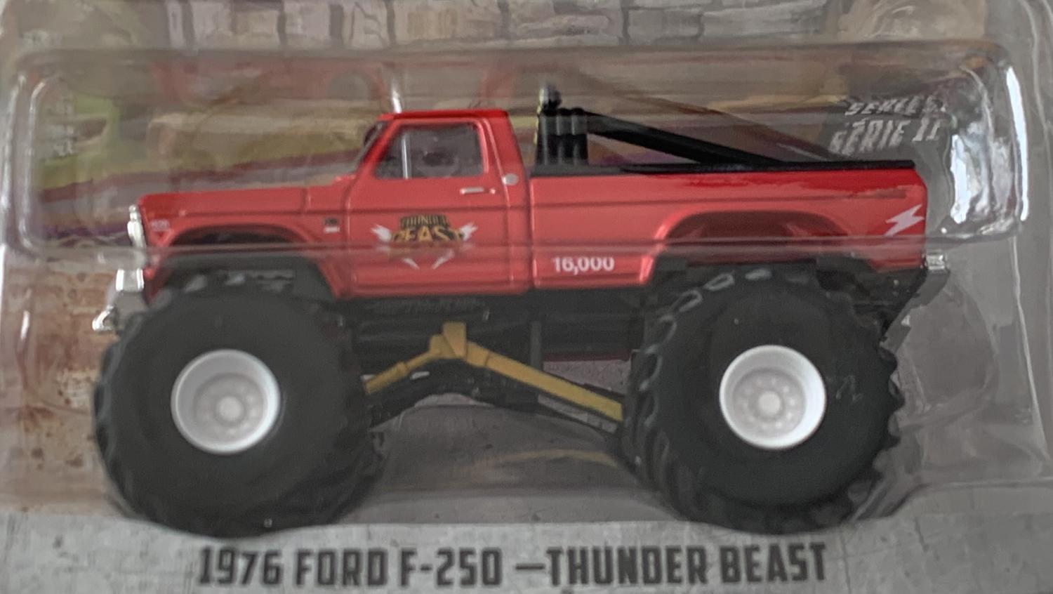 Kings of Crunch Monster Truck series 11, 1976 Ford F-250 Thunder Beast, 1:64 scale diecast model from Greenlight, limited edition model