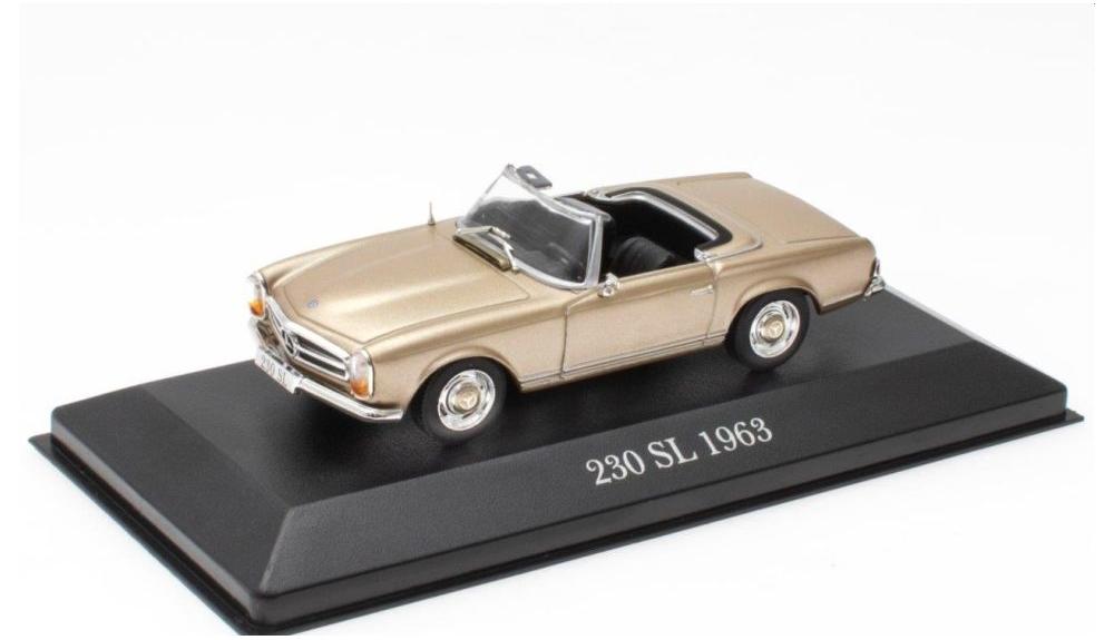 Mercedes Benz 230 SL 1963 in gold 1:43 scale model from Atlas Editions