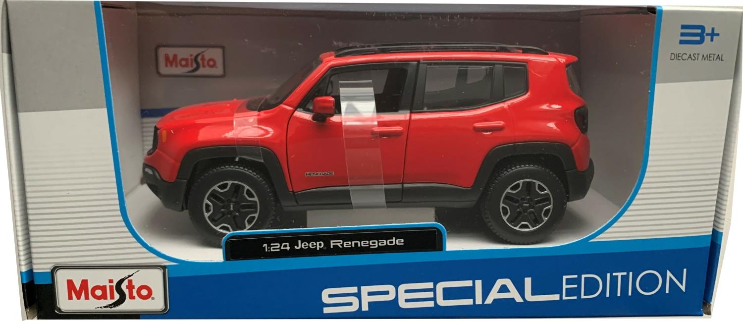Jeep Renegade in red 1:24 scale model from Maisto