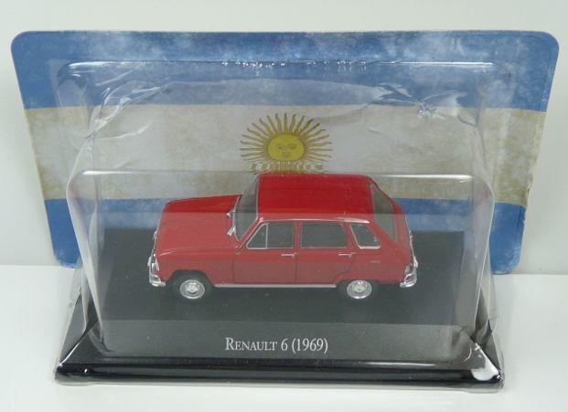 Renault 6 in red 1969, 1:43 scale diecast model, cars of the 60s collections