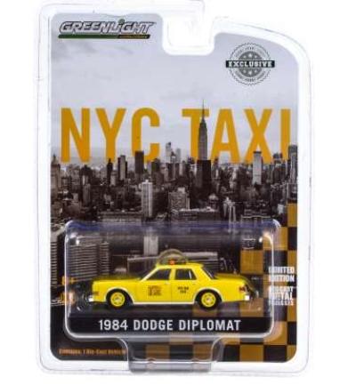 Dodge Diplomat NYC Taxi 1984 in yellow, 1:64 scale