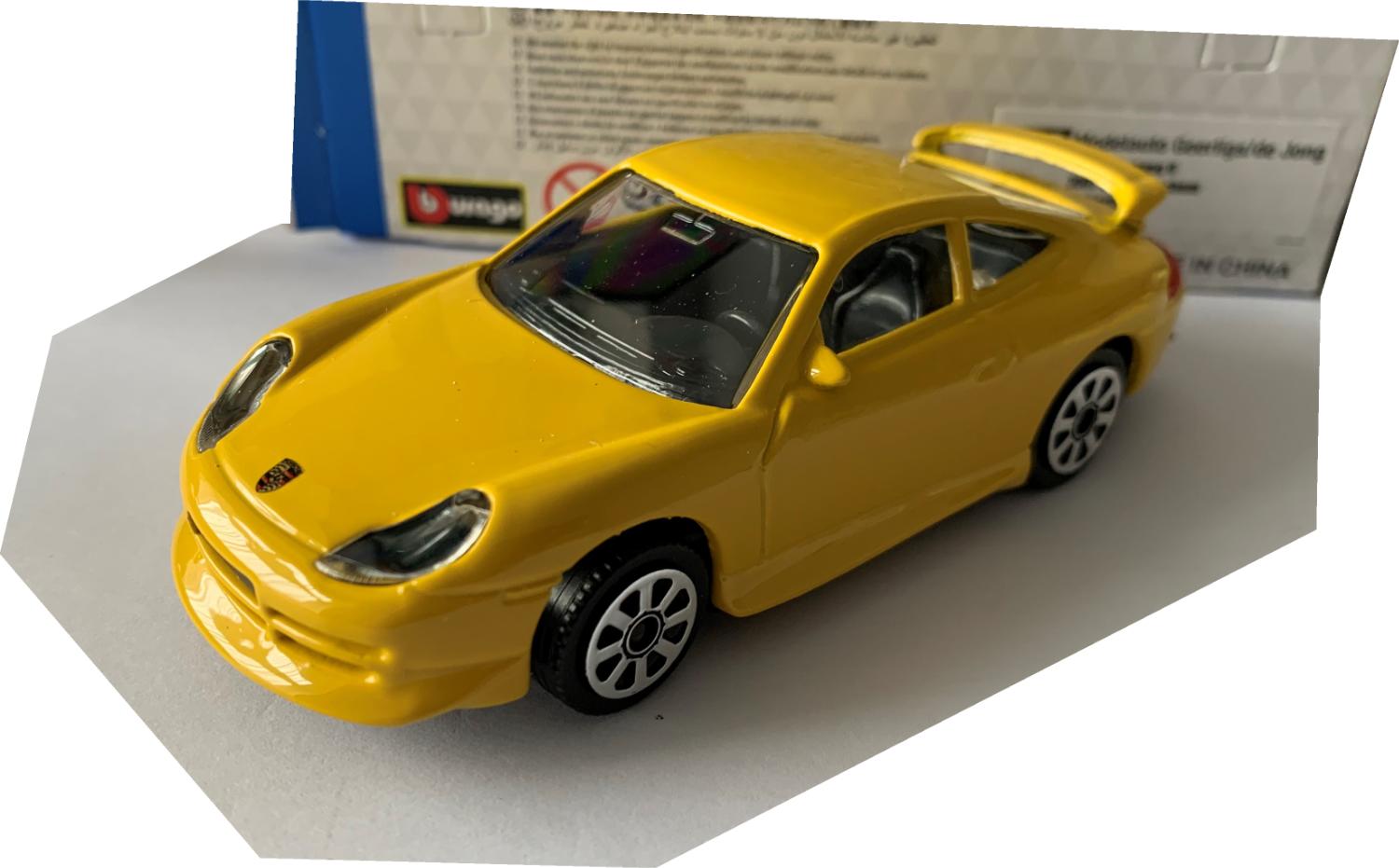 Porsche 911 Carrera in yellow 1:43 scale model from Bburago