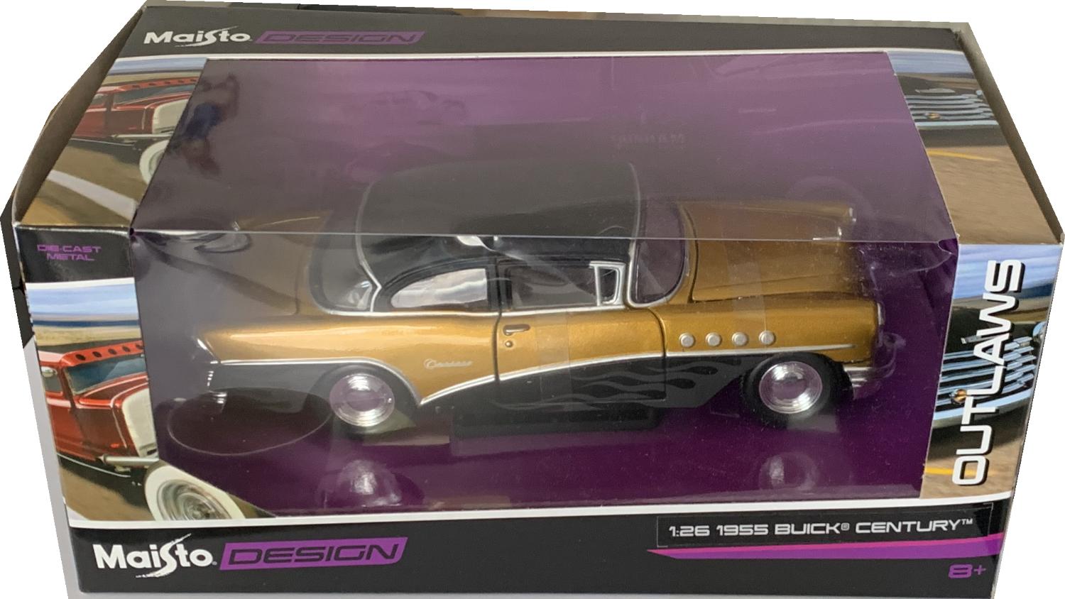 Buick Century 1955 in gold / black 1:26 scale model from Maisto Design Outlaws