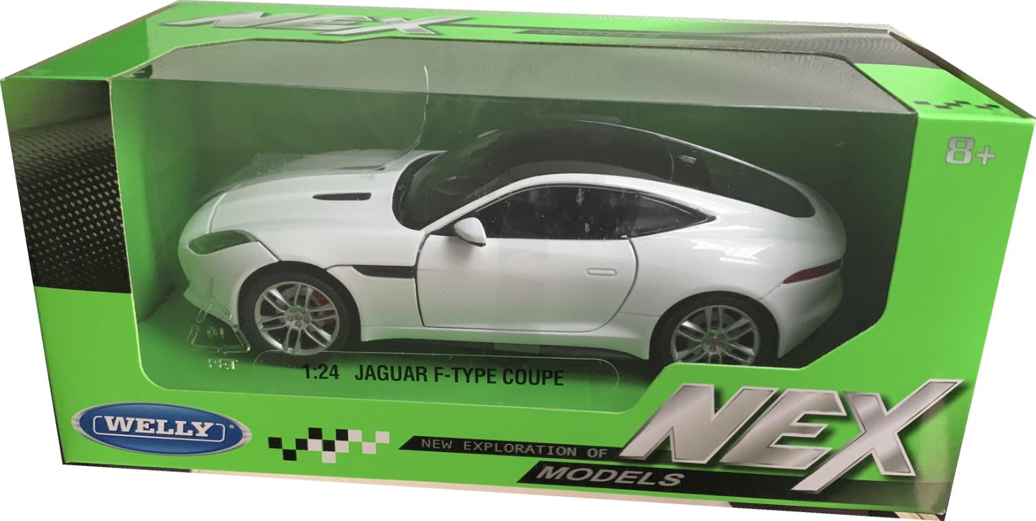 Jaguar F Type Coup, the model is  presented in a window display box, the car is approx. 18 cm long and the presentation box is 23 cm long