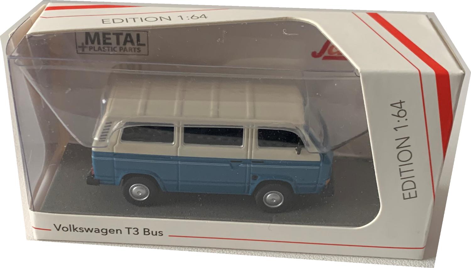 Volkswagen T3 Bus in blue / white 1:64 scale model from Schuco