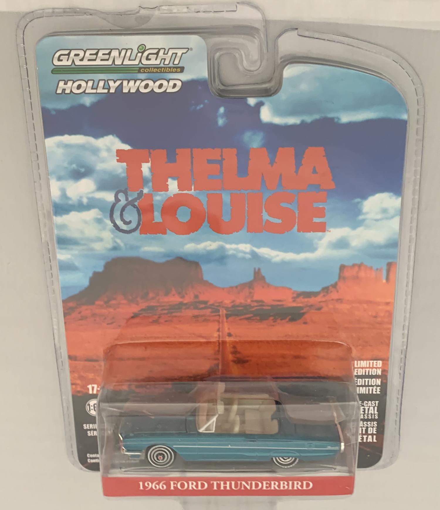 Thelma & Louise 1966 Ford Thunderbird Convertible with roof down in turquoise 1:64 scale model from Greenlight , limited edition model