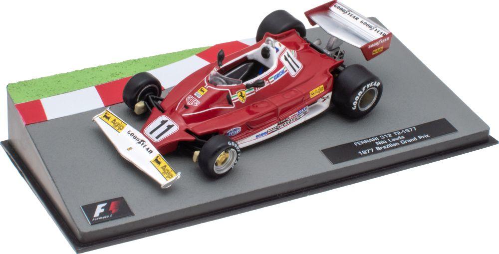 Highly detailed model of the Ferrari 312 T2 1977  F1 car that was driven by Niki Lauda.  The model is perfect in every tiny details of the original single-seater, livery, colours, decals