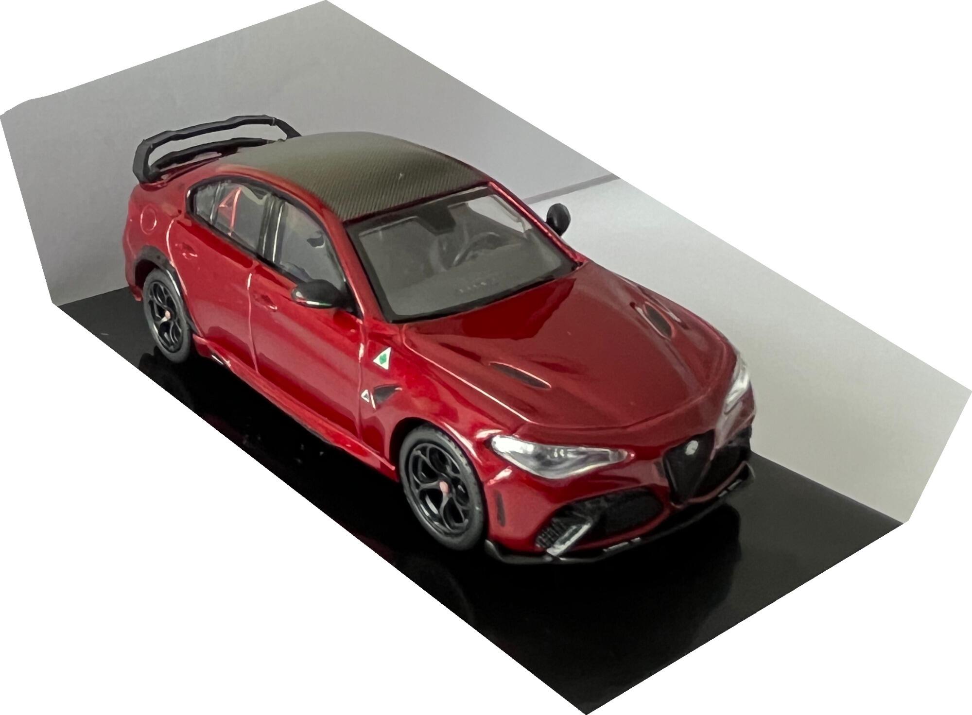 Alfa Romeo GTAm 2020 in metallic red, 1:43 scale diecast car model from Bburago Race, 18-38307