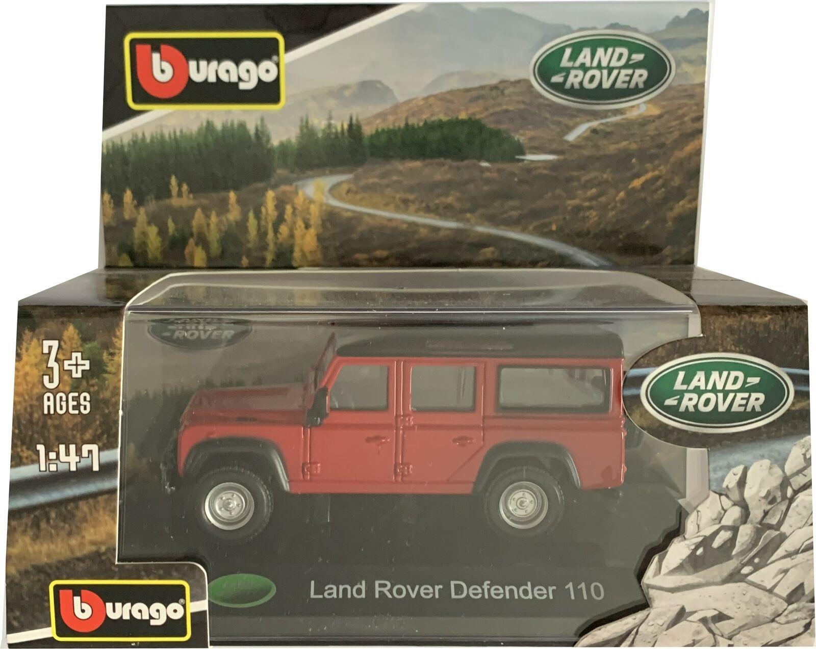 Land Rover defender 110 in Red 1:47 scale model from Bburago