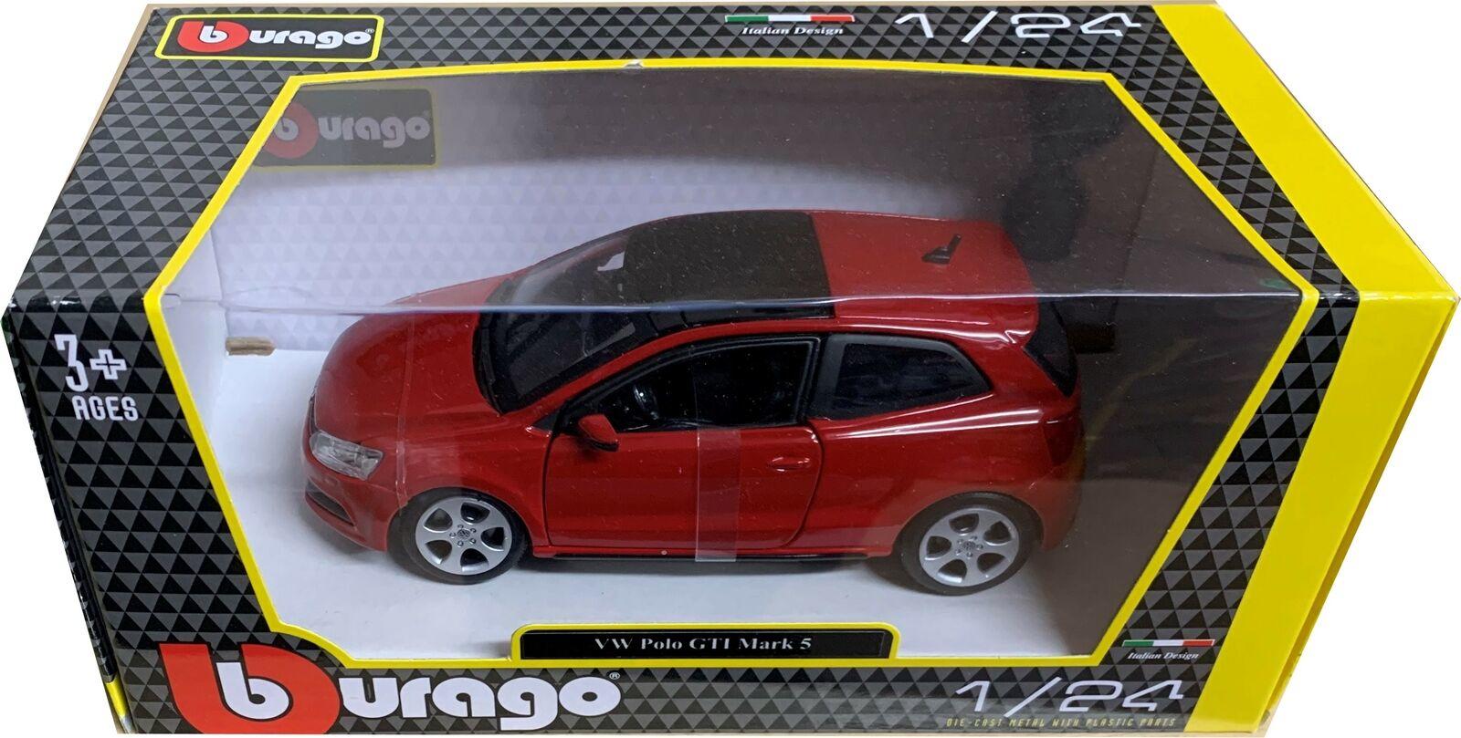 VW Polo GTi M5 in red 1:24 scale diecast car model from Bburago