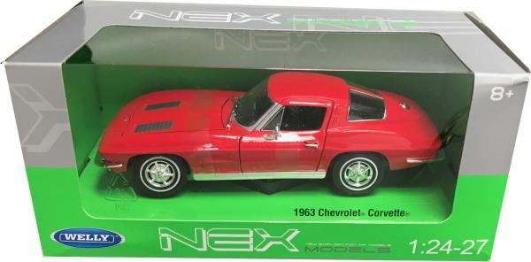 Chevrolet Corvette 1963 in red 1:24 scale model from Welly