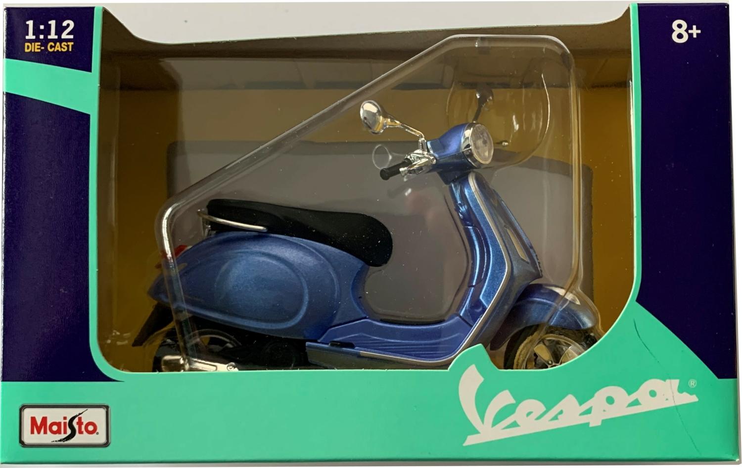 Vespa Primavera 150 in metallic blue 1:12 scale model from Maisto