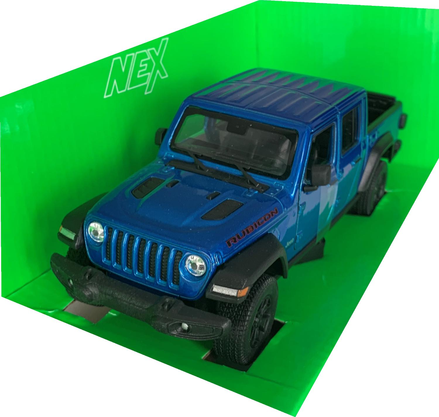 Jeep Gladiator Rubicon 2020 in blue 1:27 scale model from Welly