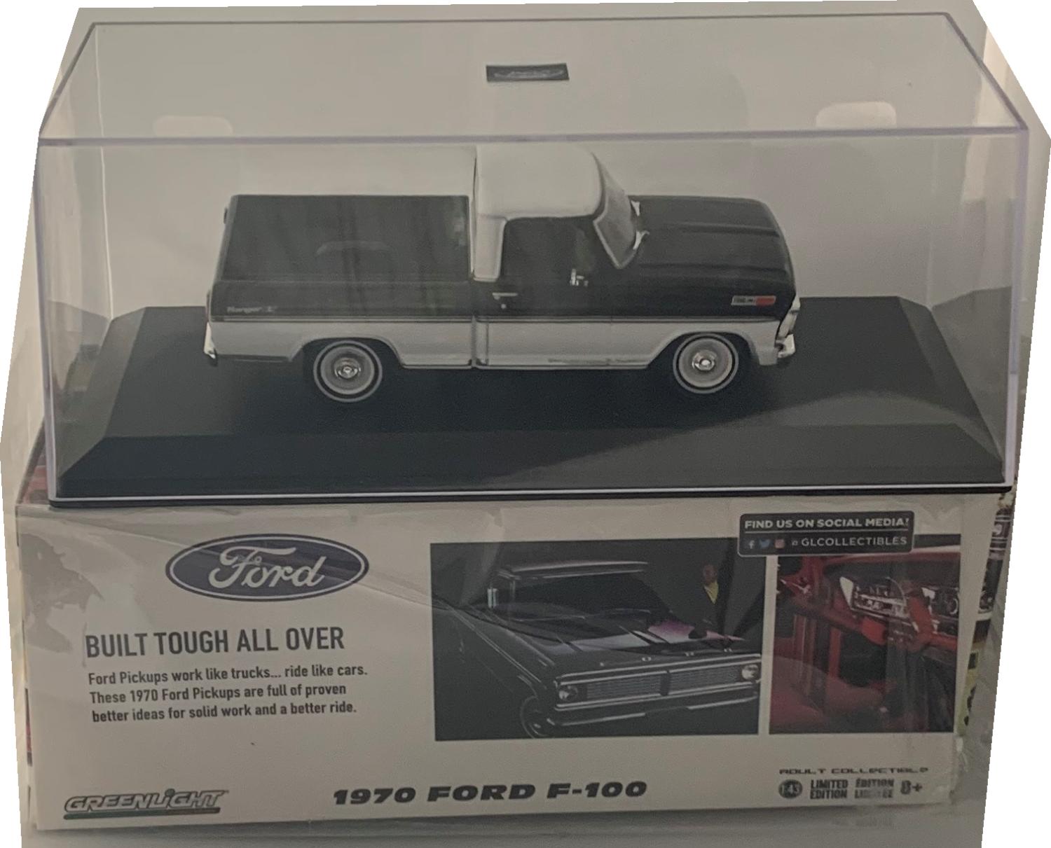 Ford F-100 1970 in black / white 1:43 scale model from Greenlight