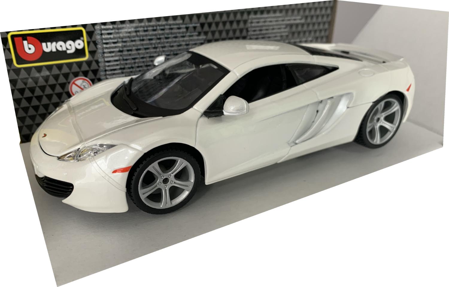 McLaren 12C in white 1:24 scale model from Bburago
