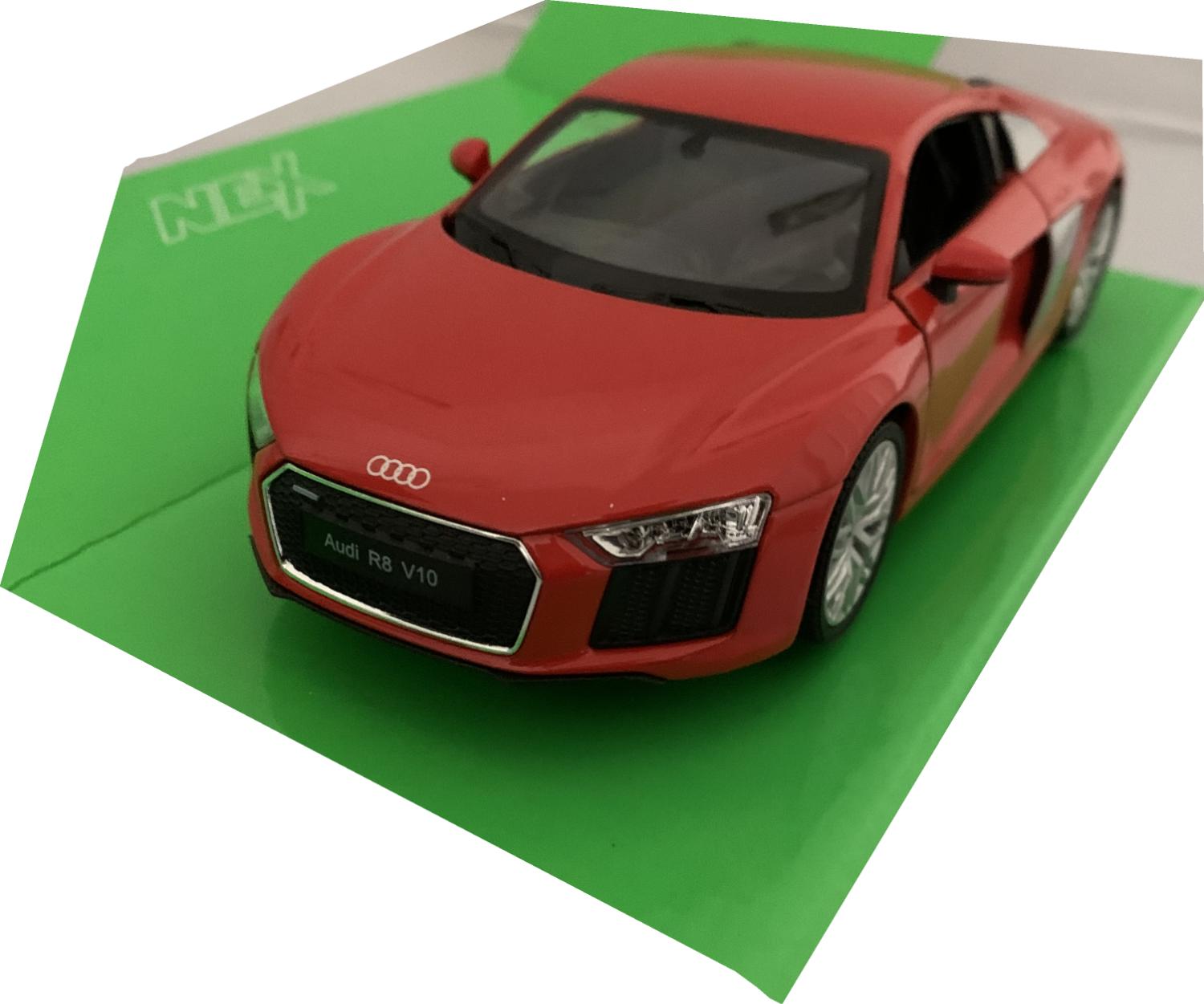 Audi R8 V10 2016 in Red, 1:24 scale model from Welly