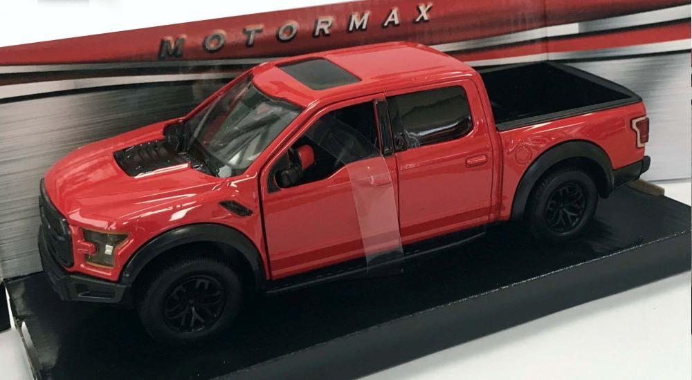 Ford F-150 Raptor 2017 in red 1:27 scale model from Motormax