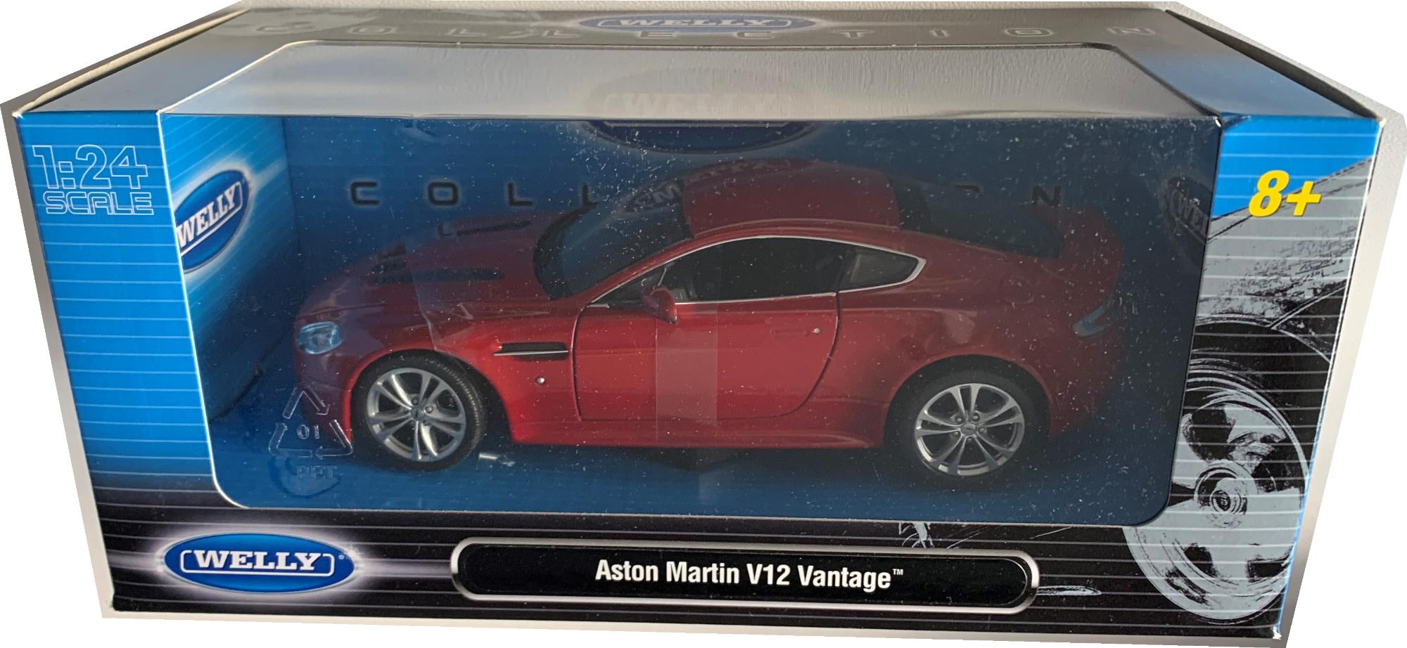 Aston Martin V12 Vantage in red 1:24 scale diecast model from Welly