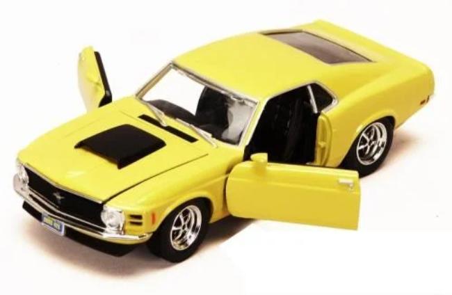 Ford Mustang Boss 429 1970 in yellow, 1:24 scale model from Motormax