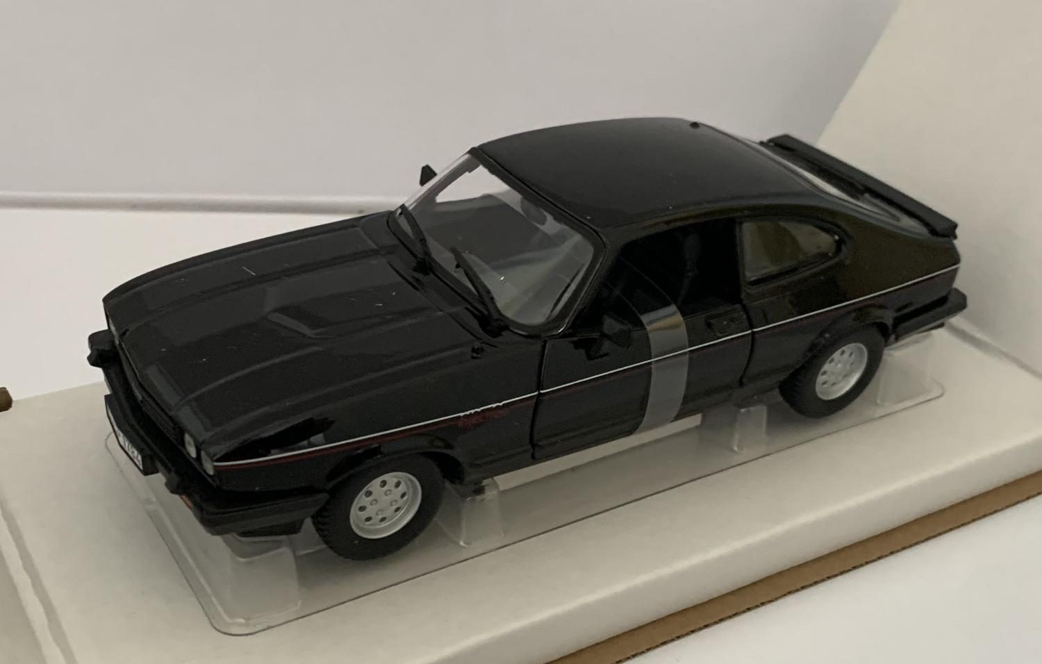 Ford Capri 2.8 Injection 1982 in black 1:24 scale model from Bburago, BB18-21093K