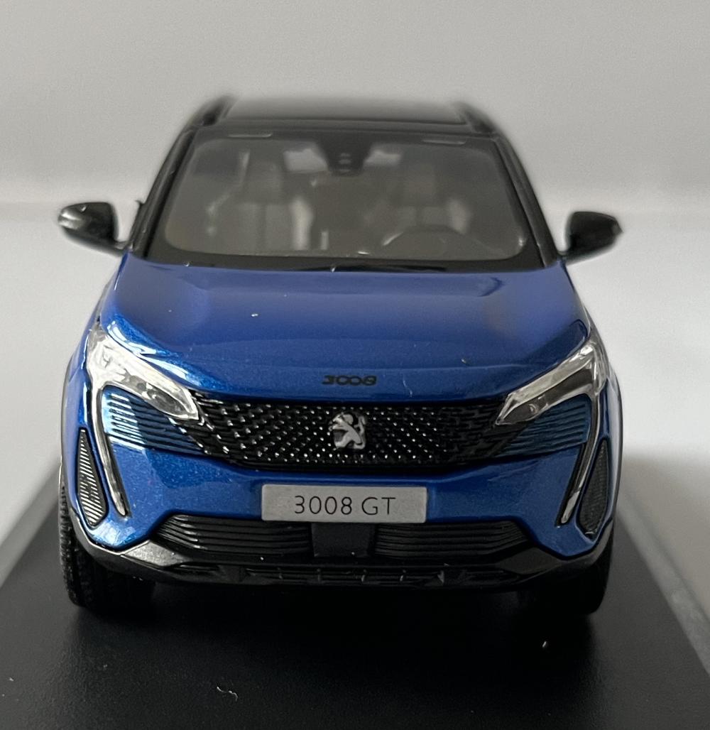 Peugeot 3008 GT Black Pack 2021 in vertigo blue 1:43 scale diecast