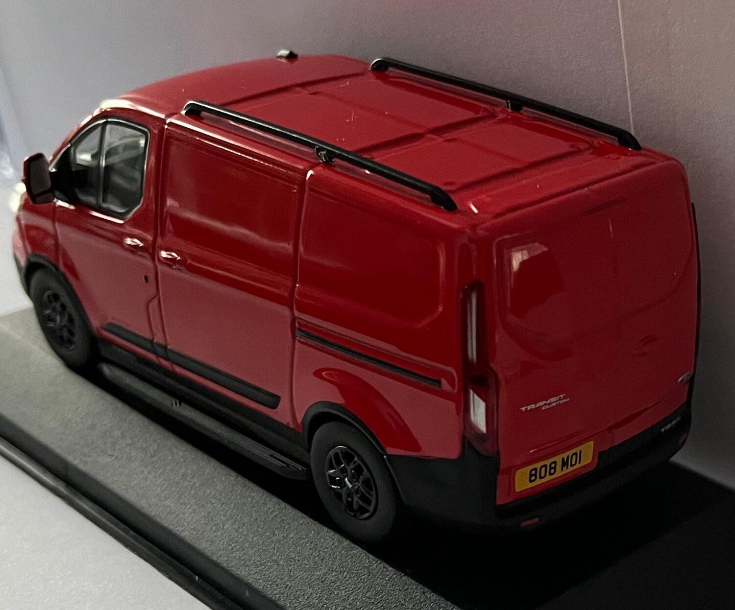 Ford Transit Custom Trail 2.0 (L1 H1) in race red ,1:43 scale diecast van model from Corgi, VA15102, limited edition