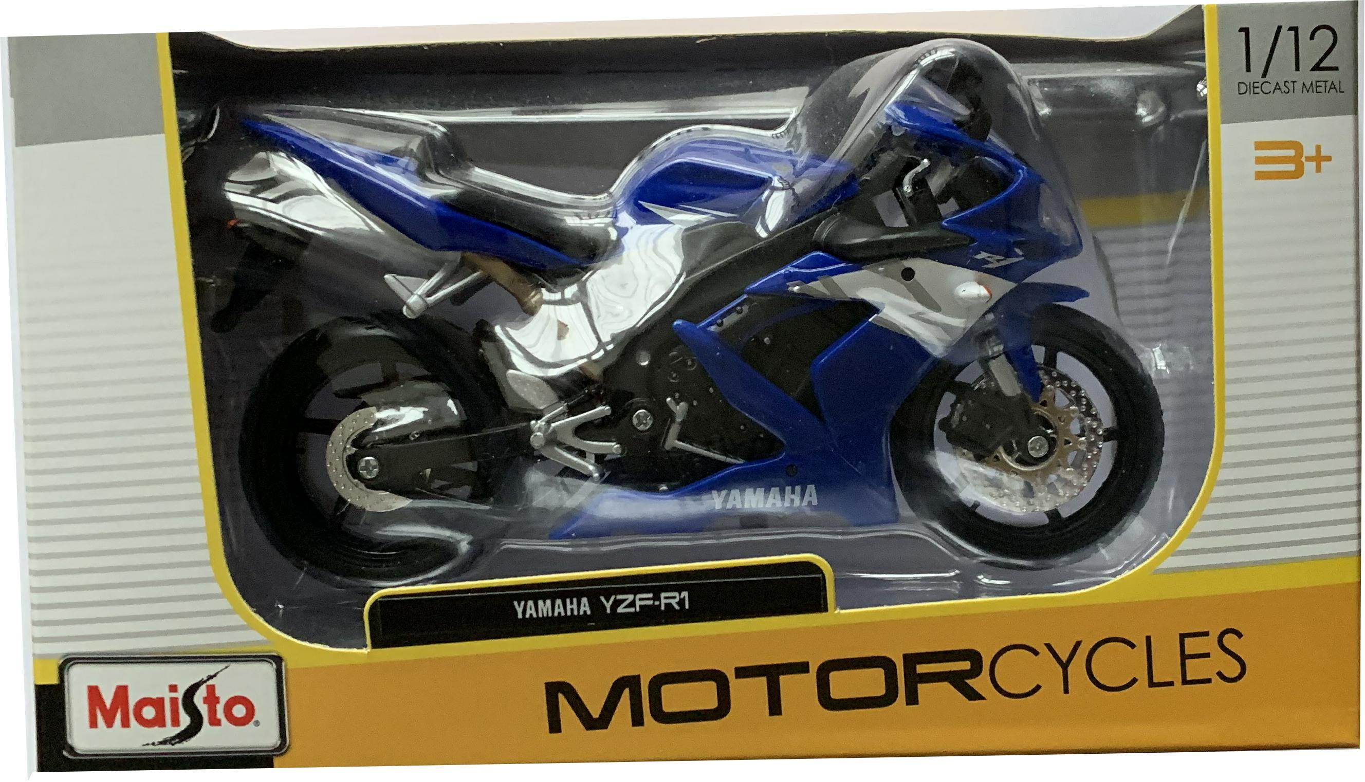 Yamaha YZF-R1 in blue / white 1:12 scale model from Maisto