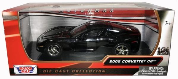 Chevrolet Corvette C6 2005 in black 1:24 scale model from motor max