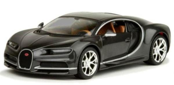 Bugatti Chiron in dark grey 1:43 scale model from Bburago, streetfire