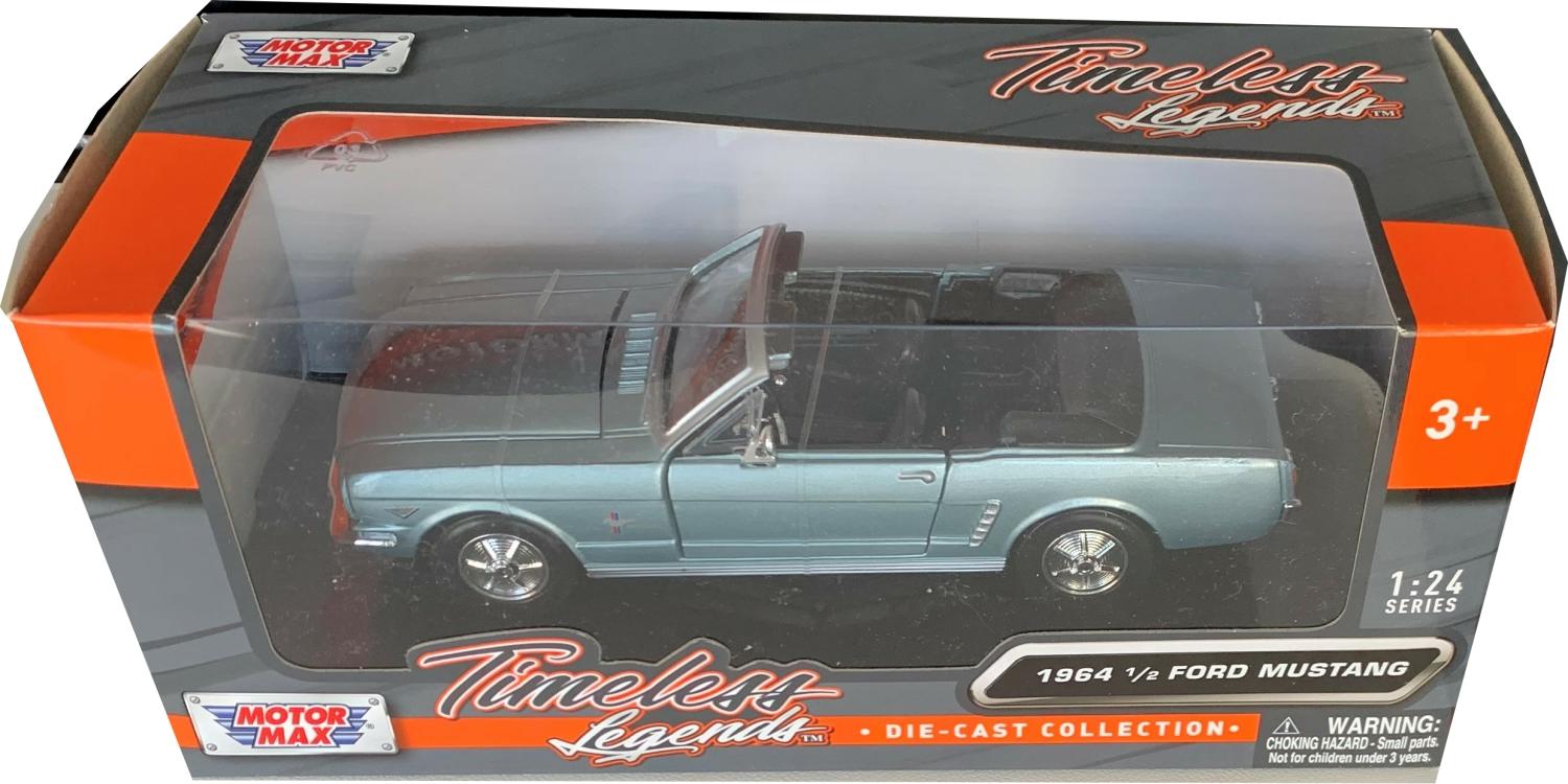 Ford Mustang Convertible 1964 ½ in metallic light blue 1:24 scale, Motormax