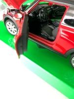 Mini Cooper S Hatch in red with black roof 1:24 scale model from Welly