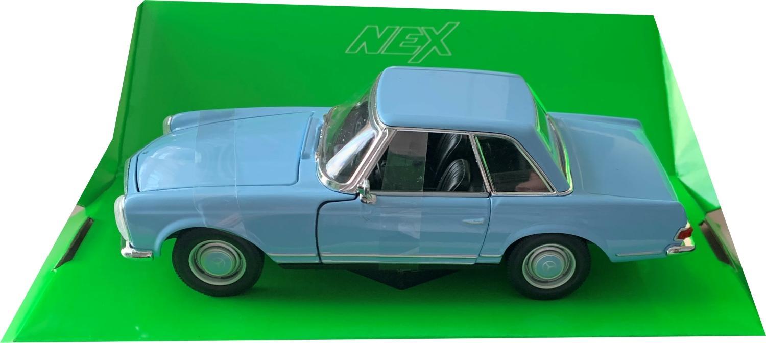 Mercedes Benz 230 SL (W113) 1963 in light blue 1:24 scale model from Welly