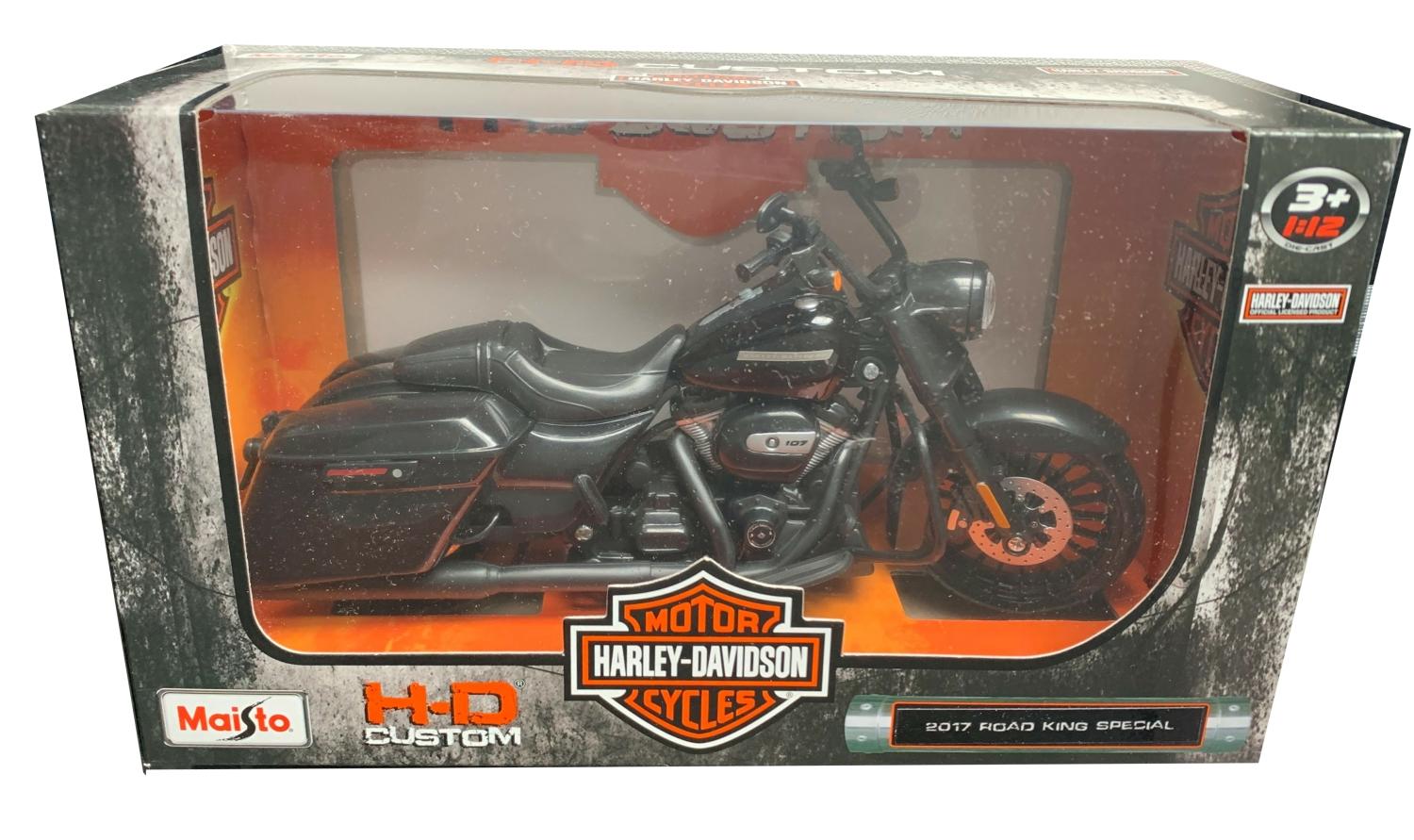 Harley Davidson 2017 Road King Special in black 1:12 scale model from Maisto
