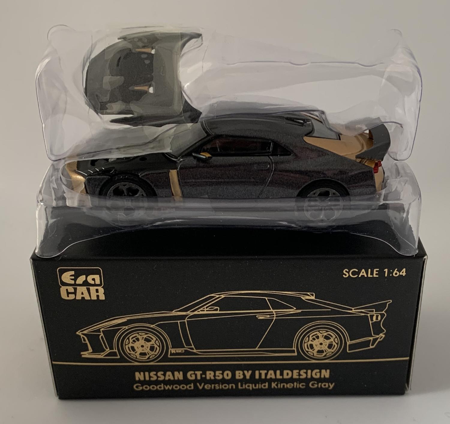 good reproduction of the Nissan GT-R50 with detail throughout, all authentically recreated. The model is presented in a box, the car is approx. 7.5 cm long and the box is 9 cm long
