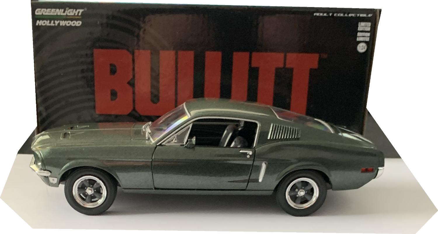 Bullitt Ford Mustang GT 1968 in green 1:24 scale model from Greenlight, limited edition