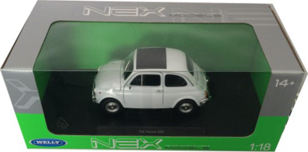 Fiat 500 Nuova 1957 in white 1:24 scale model from Welly