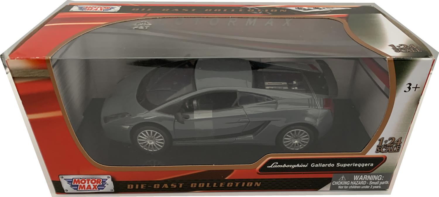 An excellent production of the Lamborghini Gallardo Superleggera with high level of detail throughout, all authentically recreated.  Model is presented in a window display box.  The car is approx. 22 cm long and the presentation box is 24 cm long