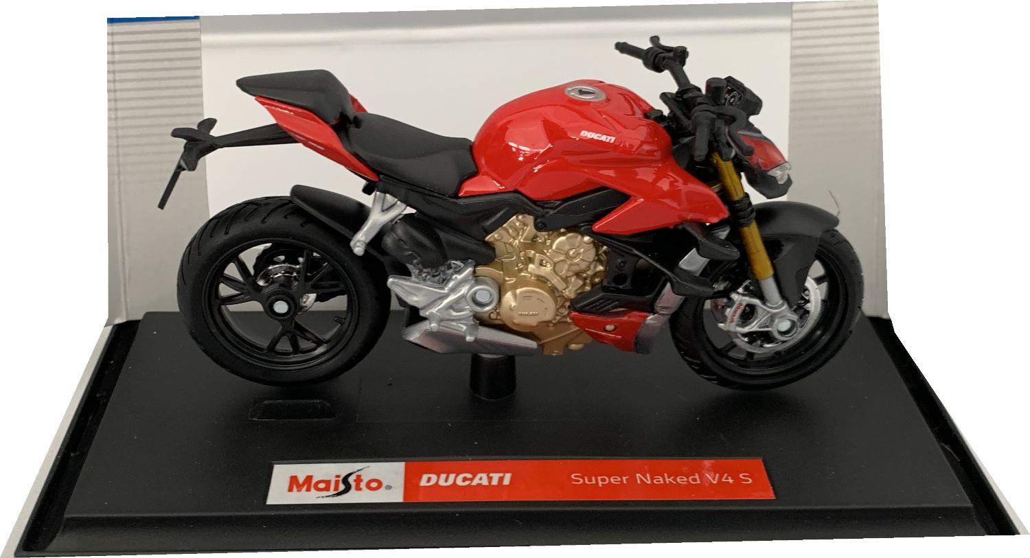 Ducati Super Naked V4 S 2020 in red 1:18 scale model from Maisto
