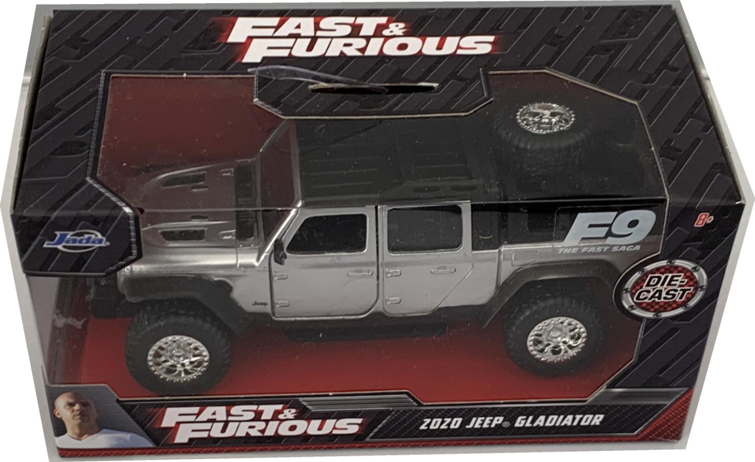 An excellent reproduction of the  F&F9 Jeep Gladiator with high level of detail throughout, all authentically recreated. Model is presented in a window display box in Fast and Furious themed boxed packaging.